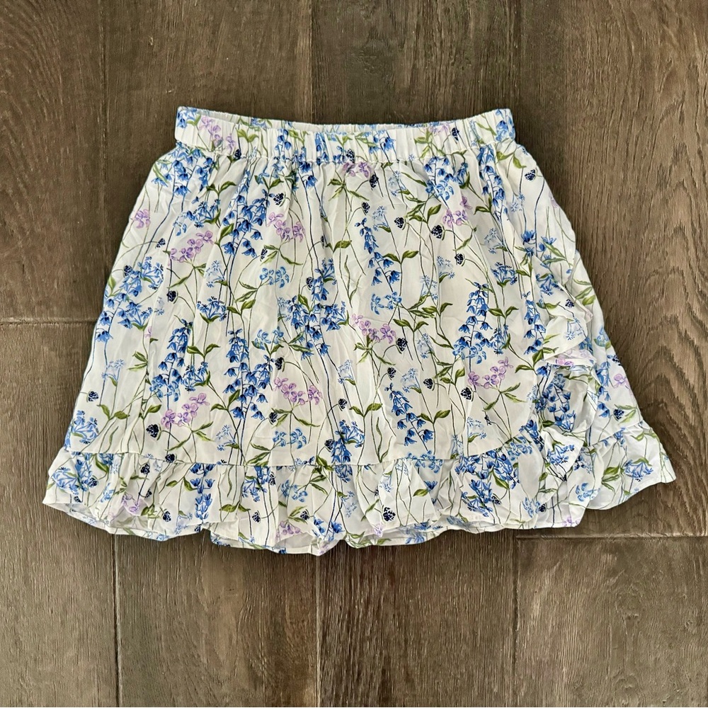 The Childrens Place Girls Floral Ruffle Hem Skirt - Size 10/12